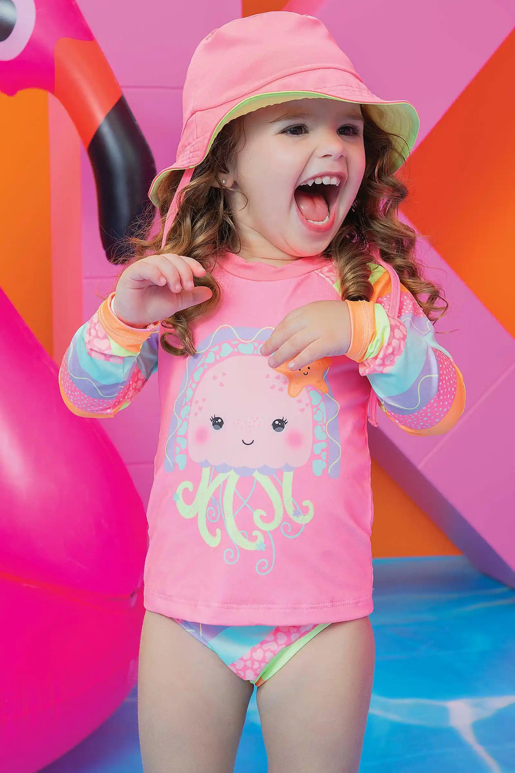 Set de baño + gorro Rosa