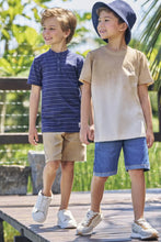 Cargar imagen en el visor de la galería, Conjunto short + polo listado Azul
