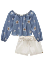Cargar imagen en el visor de la galería, Conjunto short y blusa Flores
