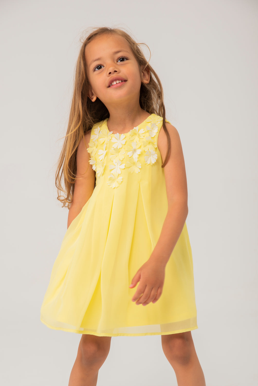 Vestido gasa flores 2 años