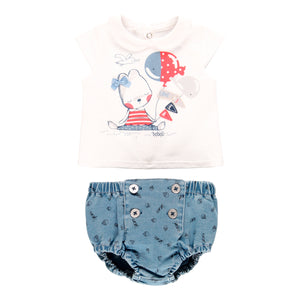 Conjunto bombacha globitos coral