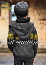 Cargar imagen en el visor de la galería, Casaca tricot jacquard fosil
