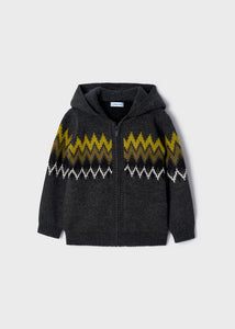 Casaca tricot jacquard fosil