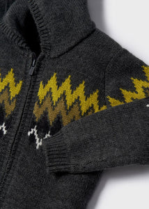 Casaca tricot jacquard fosil