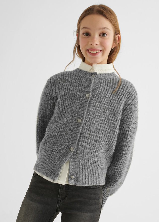 Rebeca tricot gris titanio