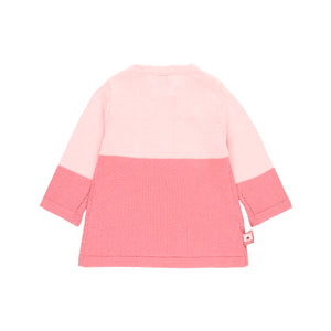 Vestido tricot bicolor rosa