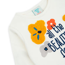Cargar imagen en el visor de la galería, Polo flores blanco
