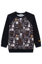 Cargar imagen en el visor de la galería, Polera french terry "monsters" negro 6 años
