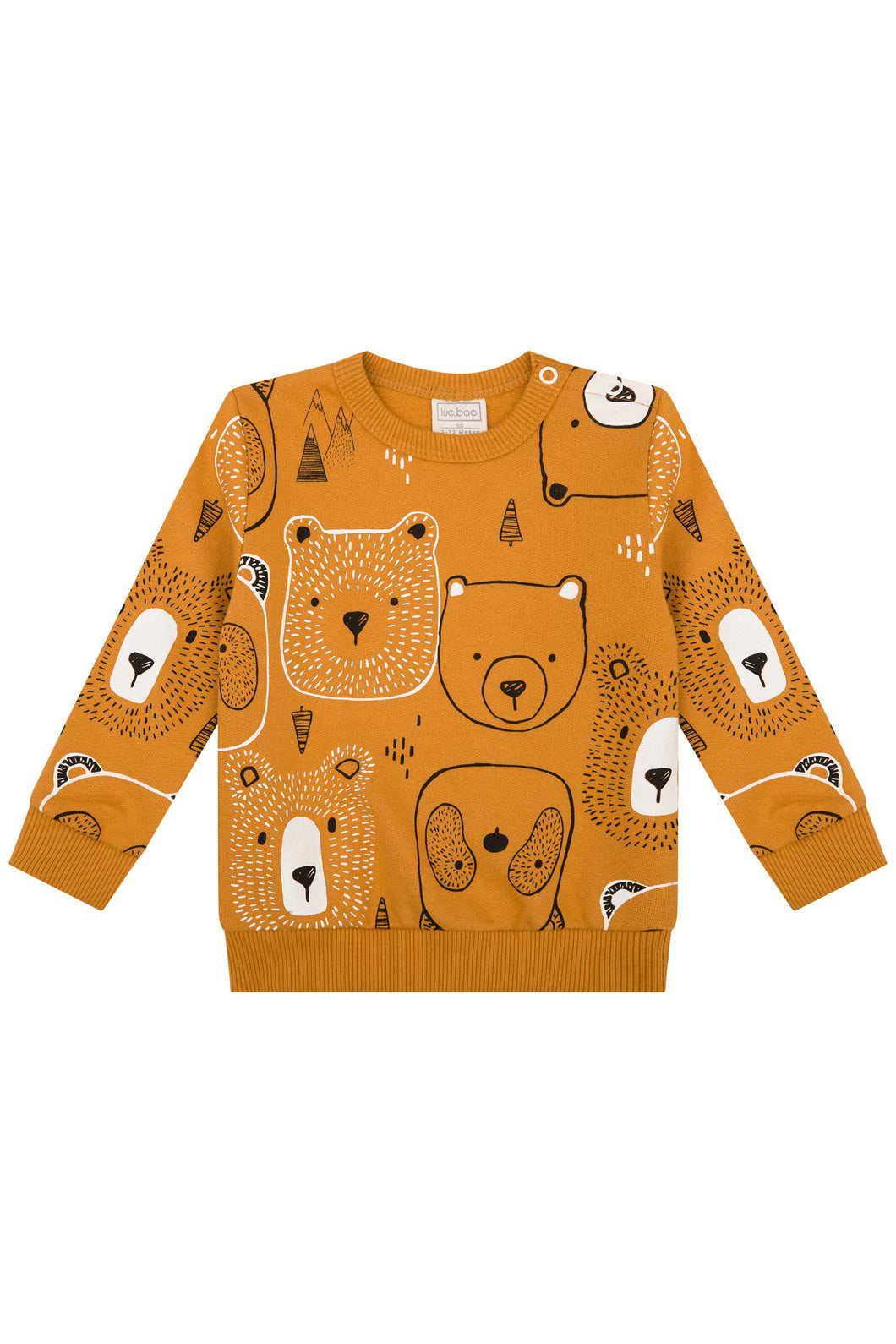 Polera afranelada ositos mostaza