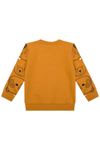 Polera afranelada ositos mostaza