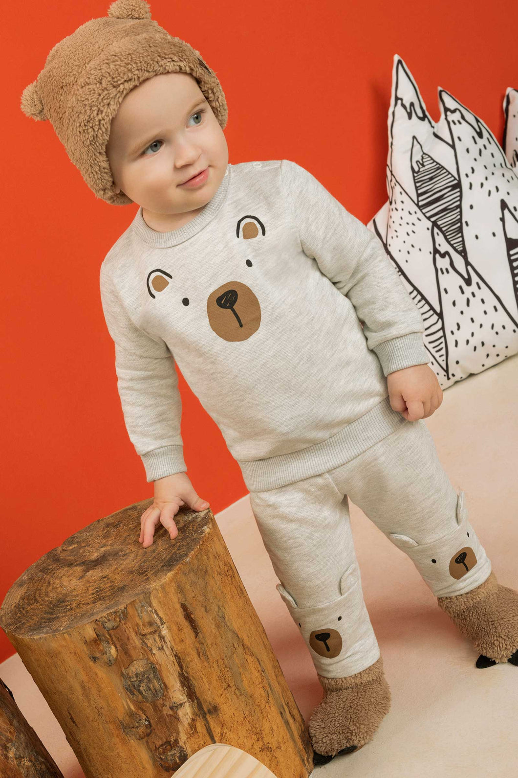 Conjunto buzo afranelado osito melange