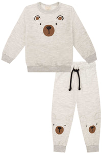Conjunto buzo afranelado osito melange