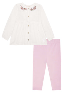 Conjunto blusa y legging rosa