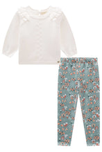 Cargar imagen en el visor de la galería, Conjunto jersey + leggings flores verde
