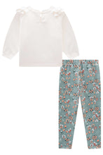 Cargar imagen en el visor de la galería, Conjunto jersey + leggings flores verde
