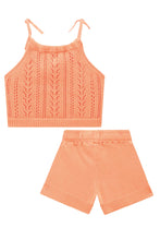 Cargar imagen en el visor de la galería, Conjunto short tricot salmón
