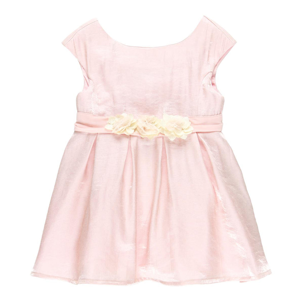 Vestido crepe raso rosa