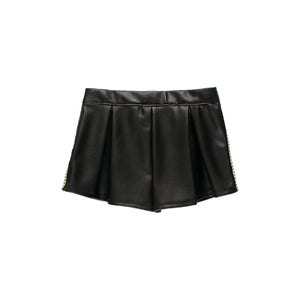 Short polipiel banda strass negro