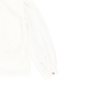 Blusa gasa con puntilla blanca