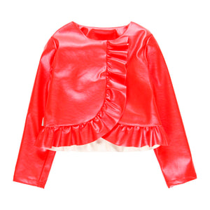 Chaqueta polipiel rojo