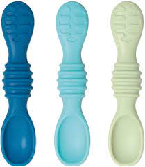 Bumkins - Set 3 cucharitas de silicona azules