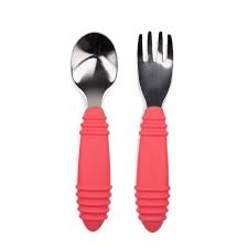 Bumkins - Set cuchara y tenedor Rojo